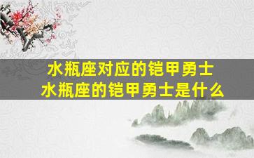 水瓶座对应的铠甲勇士 水瓶座的铠甲勇士是什么